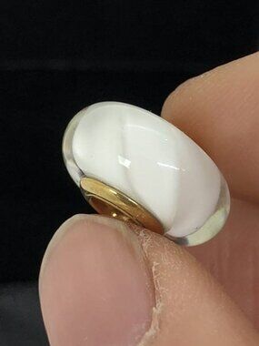 👍👍Pandora Shine White Waves Murano Glass Charm